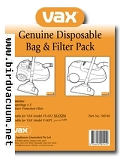 (image for) Vax Disposable Bag & Filter Pack - 90740