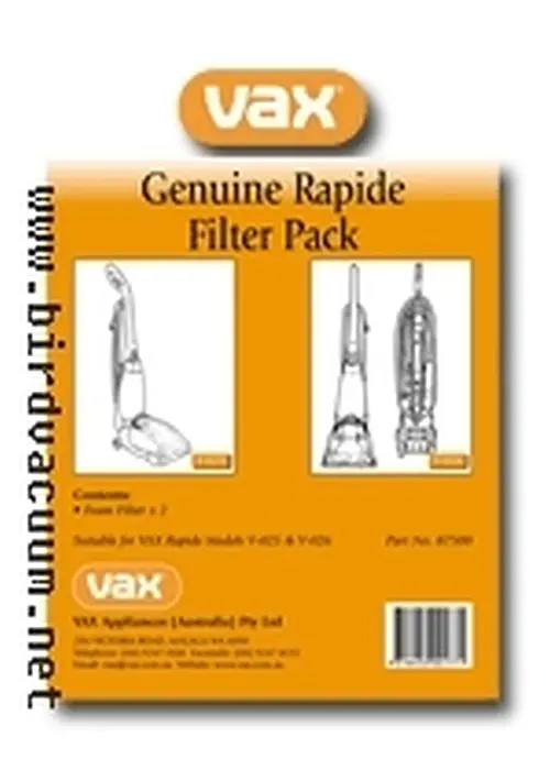 (image for) Vax Genuine Rapide Filter Pack